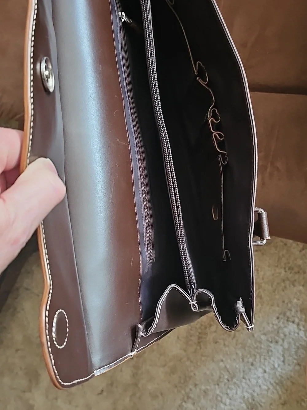 Laptop Bag By LODIS Brown Leather 15
